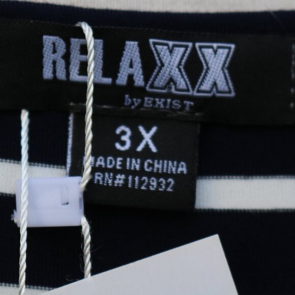 NEW Relaxx by Exist Plus Size Blue & White Stripes Cold Shoulder Dress Sz 3X - Picture 5 of 8